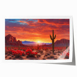 Desert landscape wall art print showcasing warm earthy tones and dramatic rock formations, rolled and ready for framing, ideal for home decor enthusiasts.