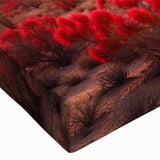 Close-up of a vibrant desert landscape wall art canvas featuring warm hues of orange and gold, ideal for home decor, showcasing intricate details and texture.