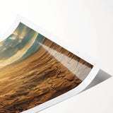 Desert landscape wall art print showcasing vibrant colors and intricate details, rolled and ready for framing, perfect for home decor enthusiasts.