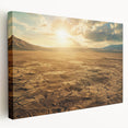 Desert landscape wall art collection on stretched canvas, showcasing warm tones of orange and beige with a serene, minimalist design, perfect for modern decor.