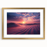 Framed wall art collection featuring a stunning desert landscape design with gold accents, showcasing vibrant colors and intricate details, perfect for home decor.