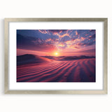 Framed wall art collection featuring a stunning desert landscape design, with a silver mat and frame that enhances the vibrant colors, perfect for home decor.