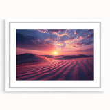 Desert-themed wall art collection featuring five framed landscapes with a white mat, showcasing vibrant colors and serene desert scenes, perfect for home decor.
