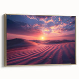 Framed canvas wall art showcasing a stunning desert landscape design with warm gold tones, perfect for modern home decor. Ideal for adding elegance to any room.