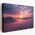 Stretched canvas wall art showcasing a vibrant desert landscape design, featuring warm earth tones and detailed textures, ideal for home decor.