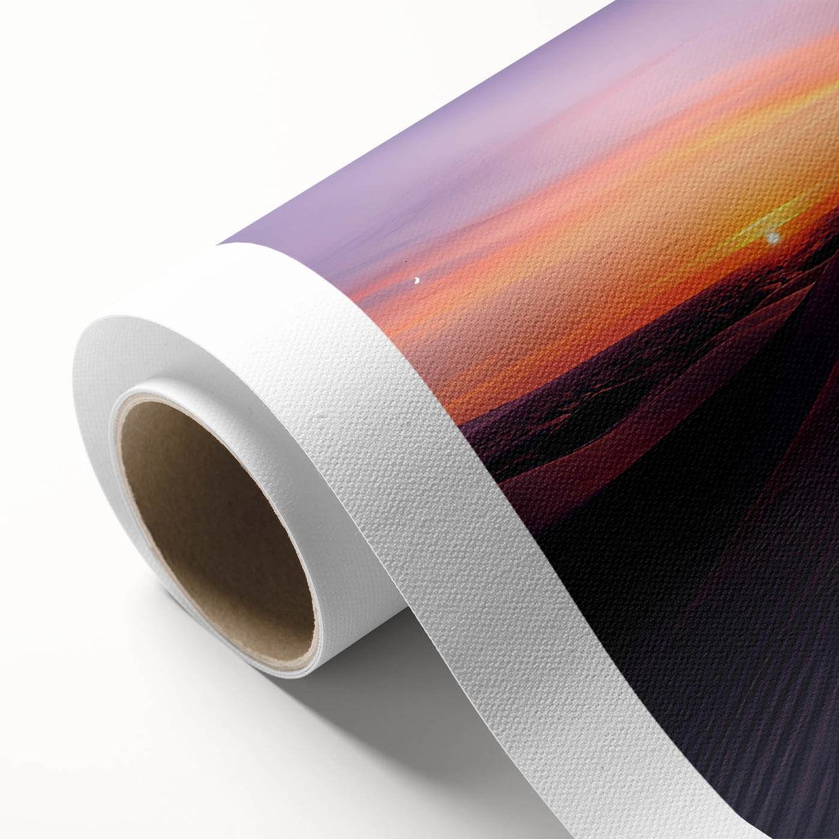 Abstract desert landscape wall art design on rolled canvas, showcasing warm earth tones and intricate textures, perfect for modern home decor accents.