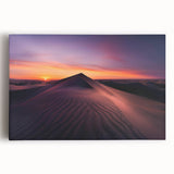 Stretched canvas wall art showcasing a vibrant desert landscape design, featuring warm hues of orange and yellow, perfect for modern home décor.