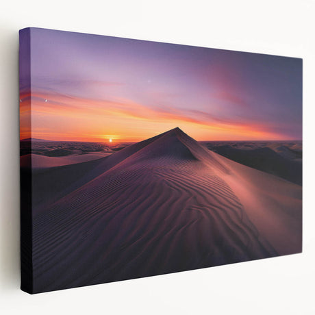 Stretched canvas wall art showcasing a vibrant desert landscape design, featuring warm earthy tones and dynamic textures, ideal for modern home decor.