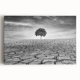 Stretched canvas featuring a stunning desert landscape design in warm earthy tones, ideal for home decor, showcasing vibrant colors and intricate details.