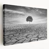 Stretched canvas wall art showcasing a striking desert landscape design with warm earthy tones, perfect for enhancing modern home decor aesthetics.