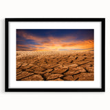 Framed wall art featuring a stunning desert landscape design in a black mat, showcasing vibrant colors and intricate details, perfect for home decor.