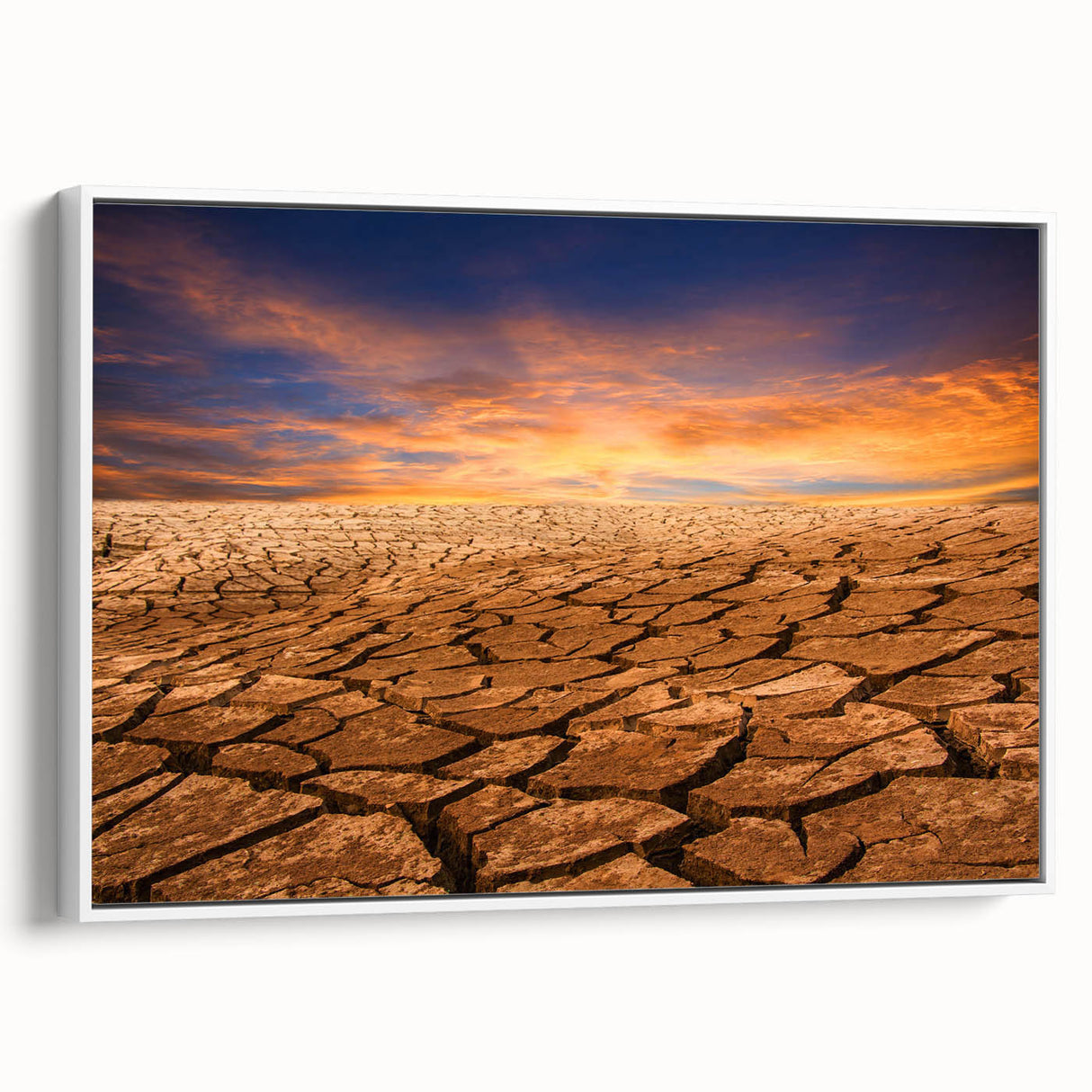 Framed canvas wall art showcasing a vibrant desert landscape design with warm earth tones, perfect for modern home decor. Ideal for enhancing living spaces.