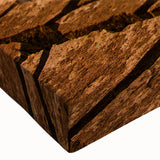 Close-up of a stretched canvas wall art piece featuring a vibrant desert landscape design, showcasing warm colors and intricate textures, perfect for home decor.