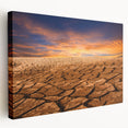 Stretched canvas wall art showcasing a vibrant desert landscape design, featuring warm earth tones and intricate details, perfect for enhancing modern decor.