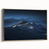 Framed canvas wall art featuring a stunning desert landscape with golden dunes, showcasing intricate textures and warm tones, perfect for modern decor.