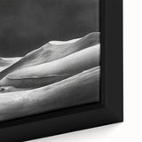 Framed canvas art showcasing a close-up of vibrant sand dunes, emphasizing rich colors and intricate textures, perfect for enhancing any modern decor.