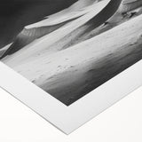 Rolled canvas art showcasing a serene desert landscape with rolling sand dunes, warm earthy tones, and intricate textures, perfect for modern home decor.