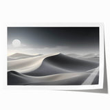Rolled print of a serene desert landscape featuring soft golden dunes under a vibrant blue sky, ideal for home decor or art collection. High-quality design emphasizes natural beauty and tranquility.