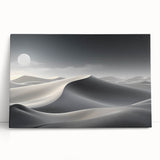 Stretched canvas featuring a serene desert landscape with soft, golden dunes and a clear blue sky, ideal for home decor or office wall art.