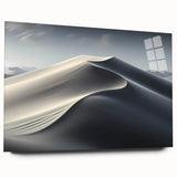 Acrylic glass wall art featuring serene desert dunes with soft, flowing sand textures and warm earthy tones, perfect for enhancing modern interior décor.