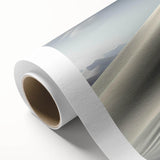 Stunning rolled canvas artwork showcasing an abstract desert dune landscape in warm hues of orange and beige, perfect for enhancing modern home decor.