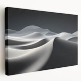 Stretched canvas wall art showcasing a serene desert dune landscape in warm tones, ideal for enhancing home decor and adding a tranquil touch to any room.