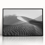 Framed acrylic wall art showcasing a stunning desert dunes landscape with a vibrant color palette, perfect for enhancing modern home decor.