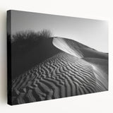 Stretched canvas wall art showcasing an intricate desert dune landscape with warm beige and golden tones, perfect for modern home decor.