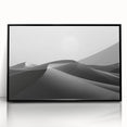Framed acrylic wall art showcasing a stunning dune landscape design, featuring soft beige and blue tones, ideal for modern home decor and enhancing any living space ambiance.