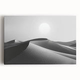 Stretched canvas wall art showcasing a stunning desert dune landscape in warm tones, perfect for adding a touch of nature-inspired decor to any room.