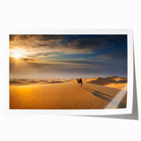 Vibrant rolled print showcasing an abstract landscape of rolling dunes in warm earth tones, perfect for modern home decor and interior design accents.