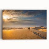 Stretched canvas wall art featuring abstract dune landscapes in warm earthy tones, perfect for enhancing modern home decor with a serene natural vibe.