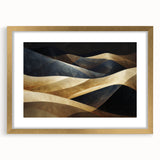 Framed wall art featuring a serene desert dune landscape design, set in a gold frame with a mat, showcasing soft beige and warm orange hues for a calming aesthetic.