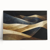 Stretched canvas wall art showcasing a serene desert dune landscape in warm tones, perfect for modern home decor. Ideal for adding tranquility to any room.