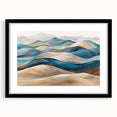 Black-framed wall art featuring a serene desert landscape with golden dunes, designed to enhance modern decor. Perfect for adding warmth and tranquility to any room.