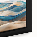 Framed canvas wall art showcasing a close-up of vibrant desert dunes in warm tones, perfect for adding a modern touch to interior decor. Ideal for nature lovers.