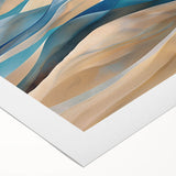 Rolled canvas wall art showcasing a vibrant desert dune landscape with warm hues of orange and yellow, perfect for enhancing modern decor.