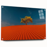 Acrylic wall art piece showcasing a stunning side view of a desert dune landscape design, featuring warm earthy tones and intricate textures, perfect for home decor.