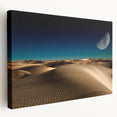 Stretched canvas wall art showcasing a vibrant desert landscape with rolling sand dunes, perfect for adding a serene touch to any modern decor.