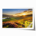 Vibrant rolled print showcasing a serene landscape field design, featuring lush green fields under a clear blue sky, ideal for home décor or art collection.