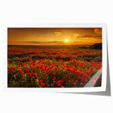 Vibrant landscape wall art print showcasing rolling green fields under a bright blue sky, perfect for home decor or gallery display, rolled for easy shipping.