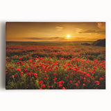 Stretched canvas wall art depicting vibrant fields landscape in rich greens and yellows, designed to add a natural touch to home decor. Ideal for nature lovers.