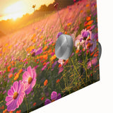 Close-up of a stunning acrylic wall art piece showcasing vibrant green fields with abstract designs, ideal for enhancing modern home décor. Perfect for nature lovers.