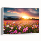 Framed wall art collection showcasing a serene landscape of golden fields under a clear blue sky, elegantly presented in a white frame, perfect for home decor.