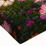 Close-up of a stretched canvas wall art piece showcasing vibrant landscape fields design, featuring rich colors and intricate details, ideal for home decor.