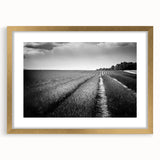 Elegant gold-framed wall art showcasing a vibrant landscape design, featuring lush green fields and a serene sky, perfect for home decor enhancement.