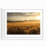 Framed wall art collection featuring serene landscapes and fields, with a white mat and sleek frame design, ideal for enhancing home decor and bringing a touch of nature indoors.