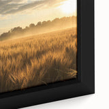 Framed canvas wall art showcasing a vibrant landscape of fields, highlighting rich green hues and textured details, perfect for home decor enhancement.