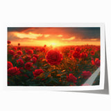 Vibrant rolled print of a serene landscape featuring lush green fields and a clear blue sky, ideal for enhancing home decor and bringing nature indoors.