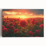 Vibrant stretched canvas wall art depicting a serene landscape with rolling fields and a clear blue sky, perfect for home decor and enhancing interior spaces.